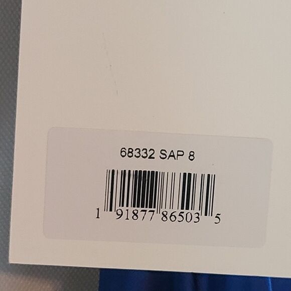 New MAC DUGGAL 68332 (8) Sapphire Blue Satin Puff Sleeve Open Back Formal Dress - Picture 12 of 15